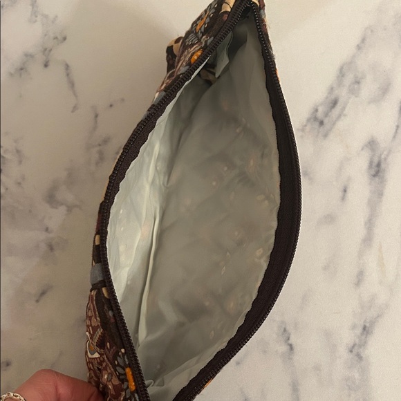 Vera Bradley Brown Floral Quilted Pencil Case - Picture 4 of 6